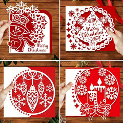 Christmas Snowman Tree Invitation Metal Cutting Dies