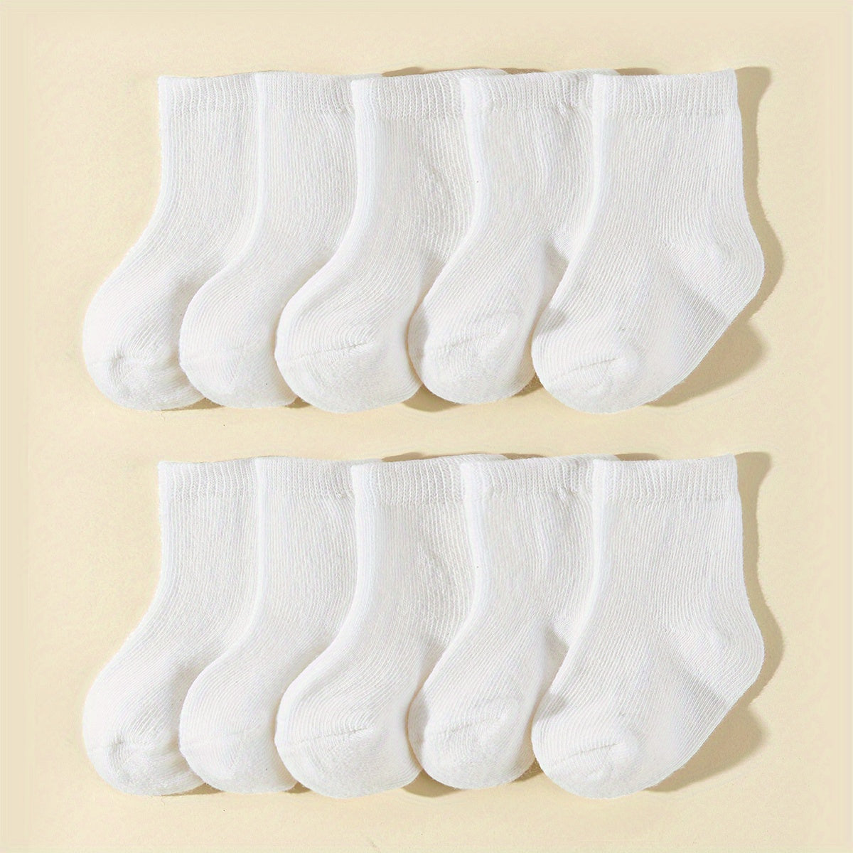 10Pairs Baby Cotton Blend Short Crew Socks for Four Seasons
