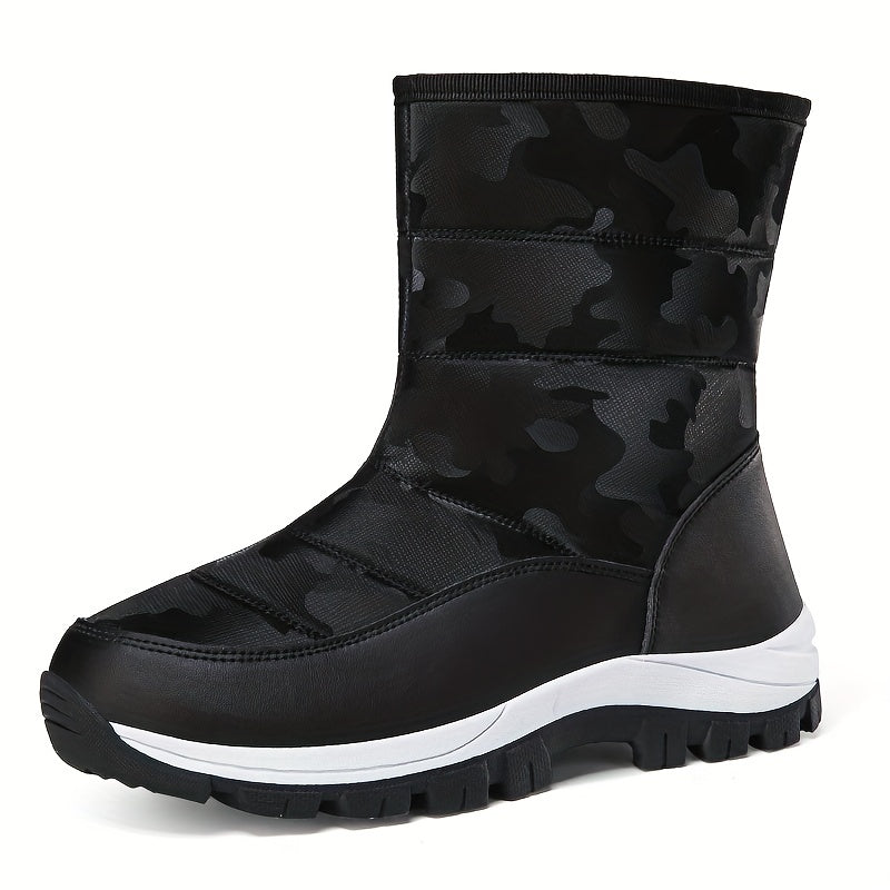 Women's Waterproof Snow Boots Faux Leather Winter Warm High Tube Hiking Boots