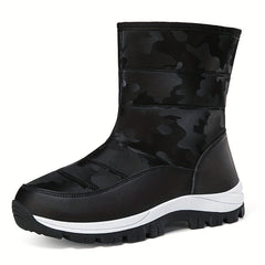 Women's Waterproof Snow Boots Faux Leather Winter Warm High Tube Hiking Boots