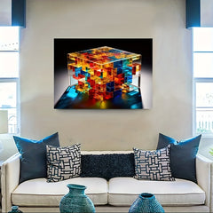 1000pcs Crystal Cube Jigsaw Puzzle Multicolor 3D Cube Shape