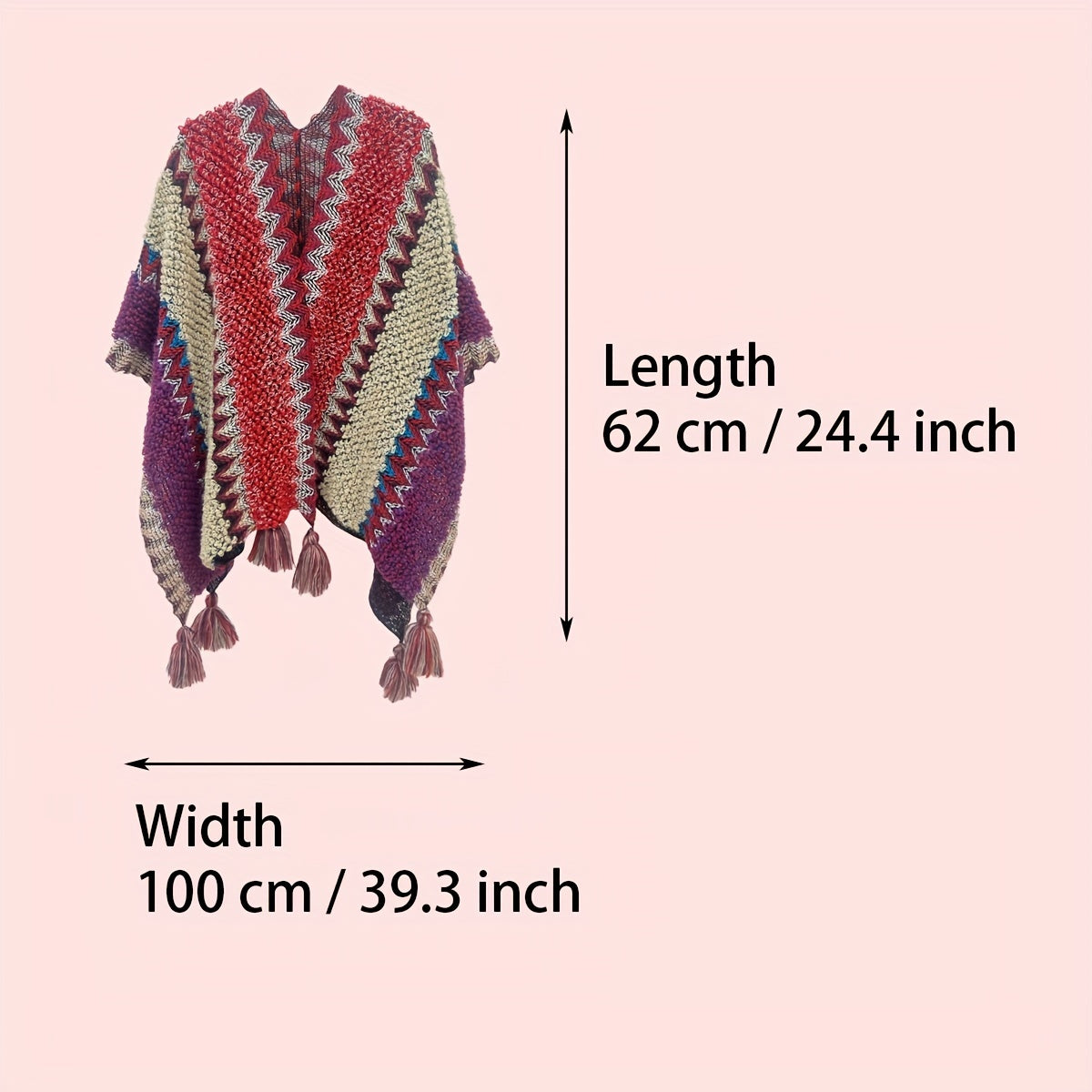 Boho Tassel Shawl Blanket Scarf Wrap Cape Windproof Poncho