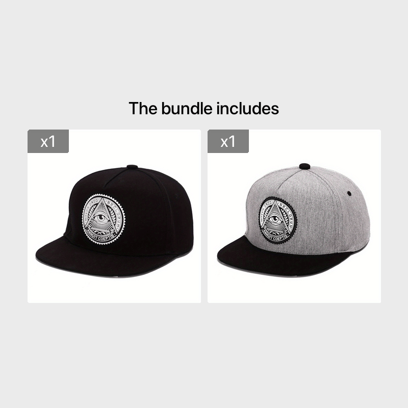 Eyes Round Label Adhesive Print Men's Hip Hop Hat