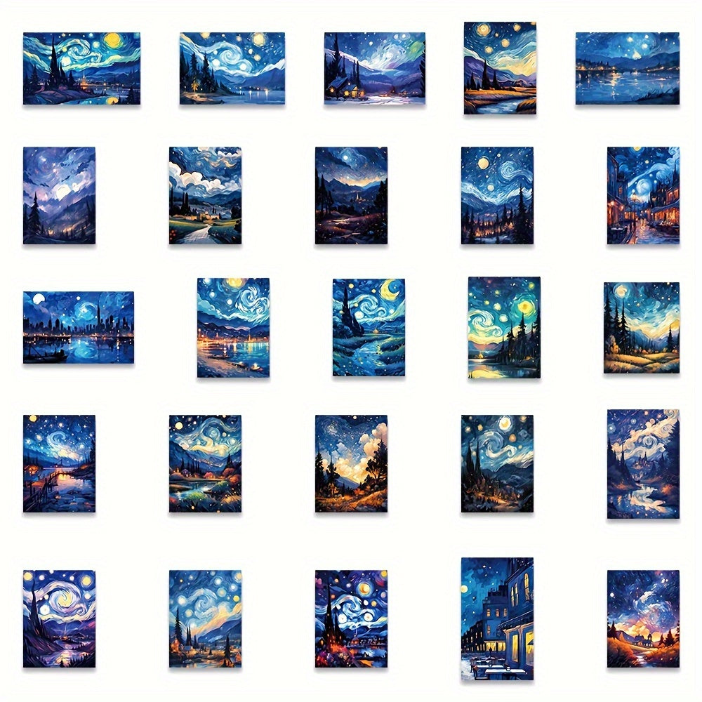 50pcs Starry Sky Graffiti Stickers for Laptop DIY Sticker Pack
