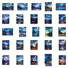50pcs Starry Sky Graffiti Stickers for Laptop DIY Sticker Pack
