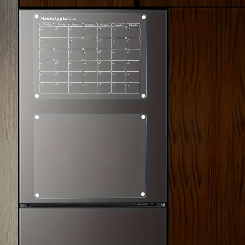 2pcs Acrylic Magnetic Dry Erase Board Calendar For Fridge 9 x13 Inches