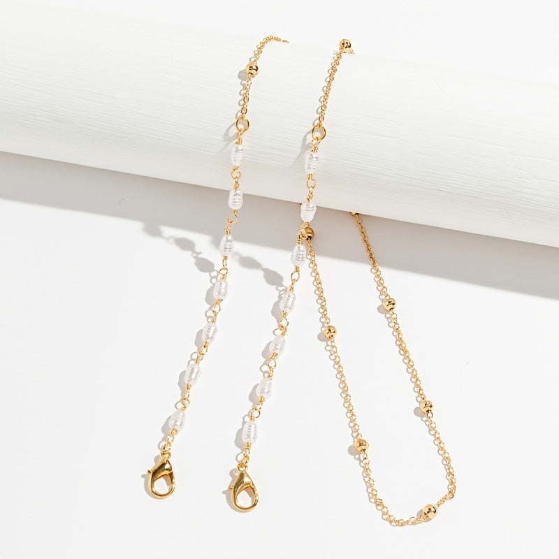 Beaded Glasses Chain Pearl Mask Chain Glasses Holder Necklace