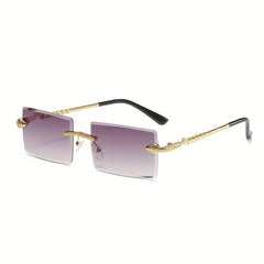 Girl's Snake Rimless Sunglasses Street Photography Sunglasses