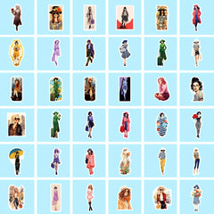 100pcs Urban Girl Dressing Stickers Four Seasons Character Graffiti DIY Stickers