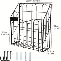 Vertical Metal Wall File Storage Rack