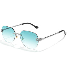 Hip Pop Vintage Rimless Gradient Sunglasses