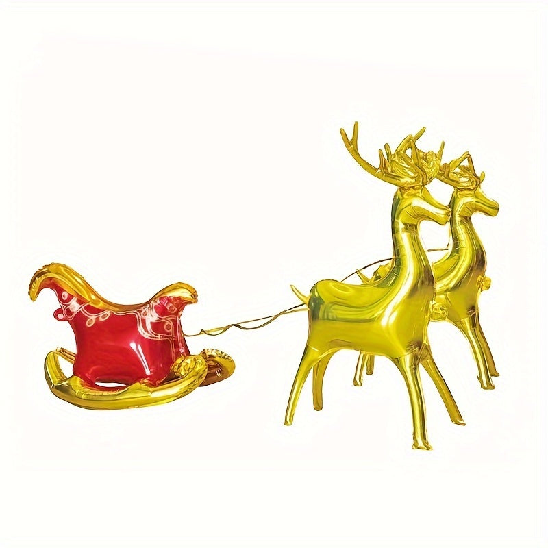 XL Christmas Reindeer Balloon Decor 3D Standing Sled Deer