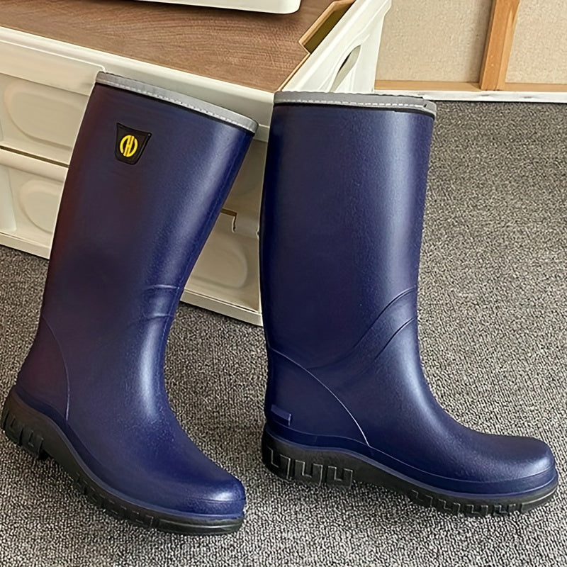 Women's Waterproof Mid Calf Rain Boots - Anti skid Slip On Shoes
