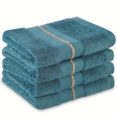 4pcs Bamboo Washcloth Face Towels 33x33cm Absorbent Small Towel for Bath Shower