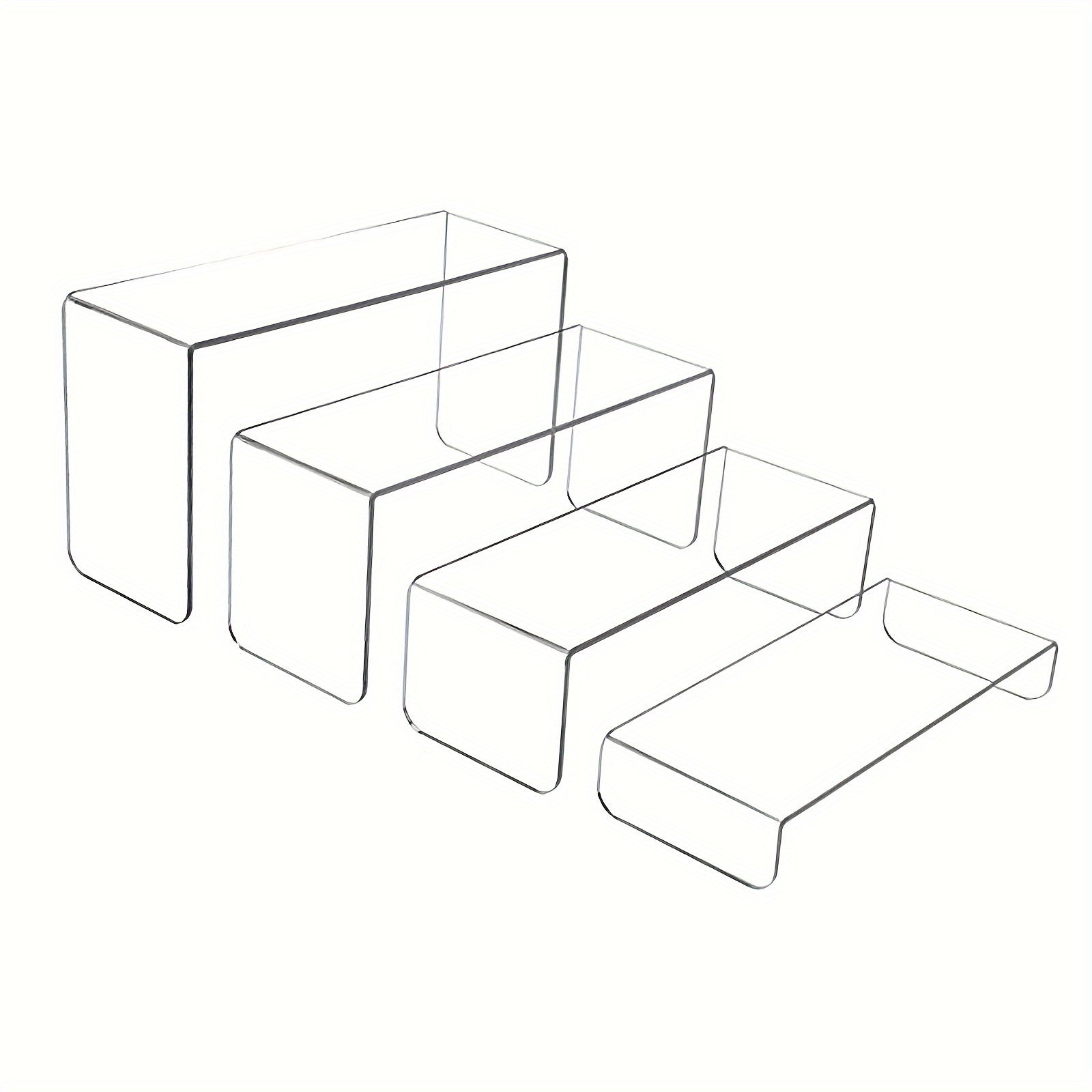4 Layer Acrylic Display Stand for Desserts, Dolls, Cosmetics, Collectibles