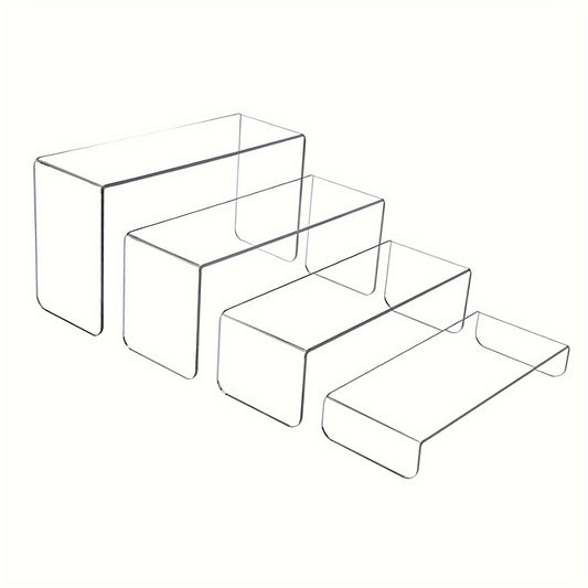 4 Layer Acrylic Display Stand for Desserts, Dolls, Cosmetics, Collectibles