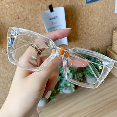 Square Frame Anti Light Clear Lens Glasses Minimalist Eyewear