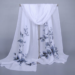 Print Silk Scarf Lightweight Neck Scarfs Vintage Hair Wrap