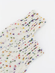 Colorful Dot Open Front Pocket Cardigan Long Sleeve Sweater for Fall & Winter
