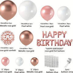 Rose Golden Balloon Garland Decoration Set for Women