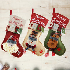 Large Felt 3D Christmas Socks Holiday Decoration Gift Bag Pendant