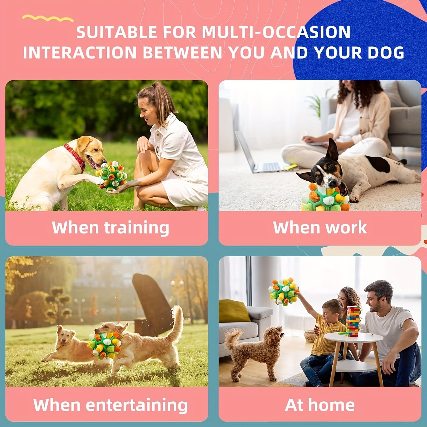 Interactive Pet Sniffing Toy for Food Leaking - Dog Chew and Squeaky Toy