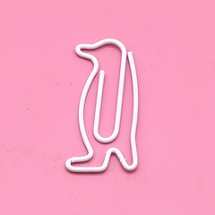 100 Penguin Paper Clips, Colorful Wire, Animal Shaped, Creative Office Supplies