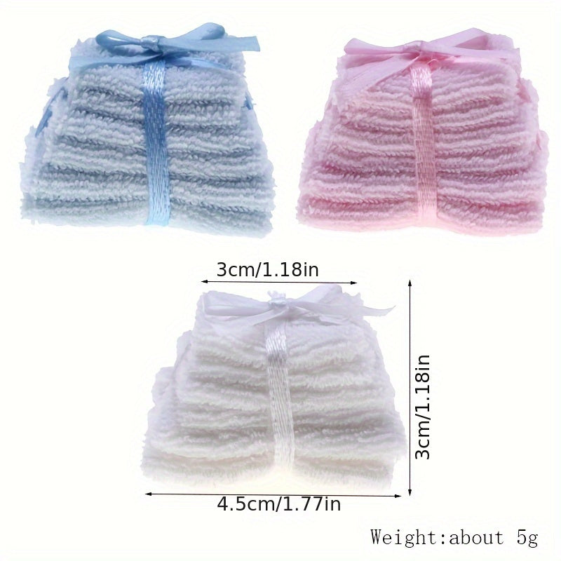 Mini Dollhouse Bath Towel Set Pink Hand Towels