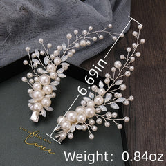 Rhinestone Faux Pearl Hair Clip Headband Bridal Hair Accessories