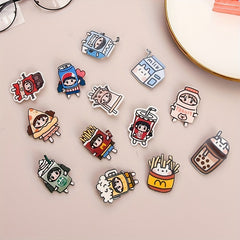 13pcs Cartoon Acrylic Pin Badges for Clothes Backpacks Hats