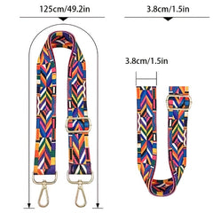 Boho Rainbow Purse Strap Adjustable 3" Wide Shoulder Belt