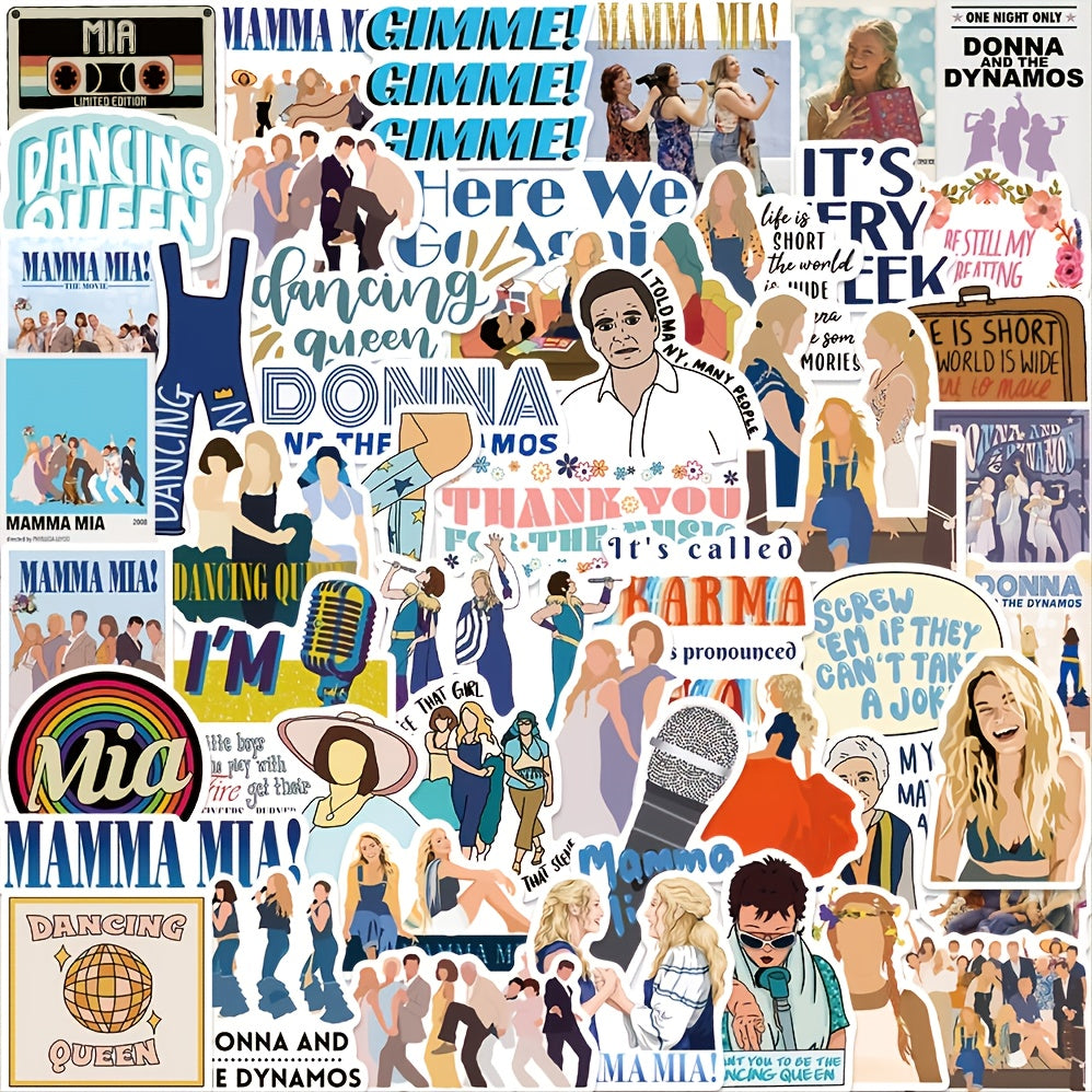 Classic Movie Themed Waterproof Stickers for Laptops, Water Bottles