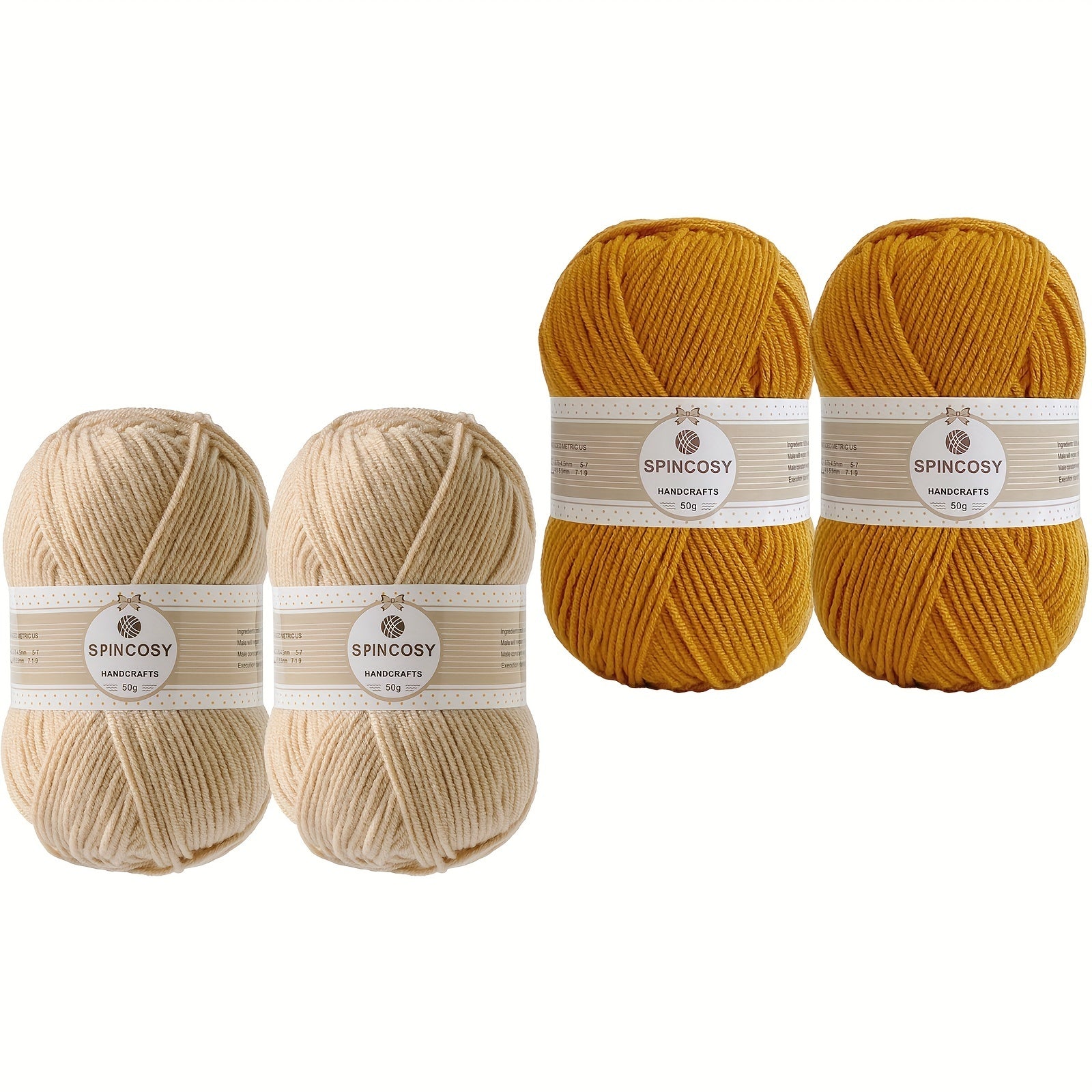 4pcs Crochet Yarn Multiple Colors 4 Layers 100 Acrylic Soft Yarn