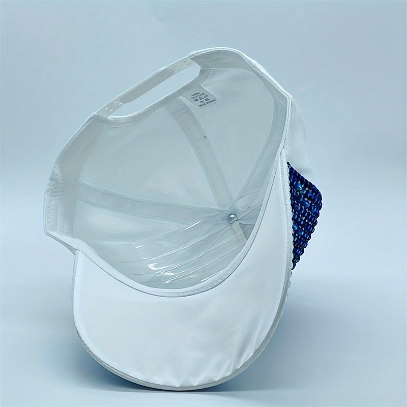 Sparkly Rhinestone Baseball Cap for Women