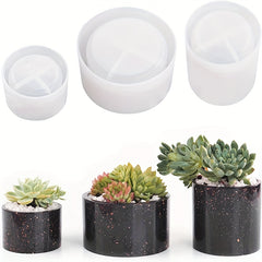 3pcs Silicone Flower Pot Molds Tea Lamp Candlestick Concrete Resin Molds