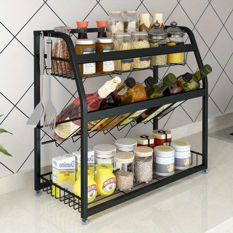 Stainless Steel Spice Rack 3 Tier Organizer for Kitchen Cabinet