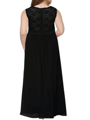 Contrast Lace Maxi Formal Party Dress
