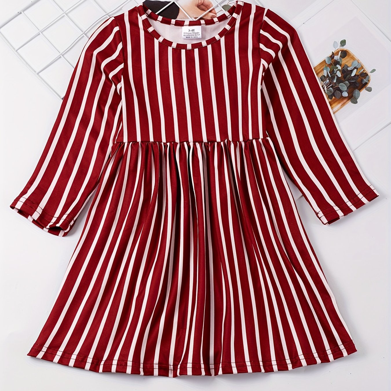 Toddler Girls Striped Princess Dress For Party