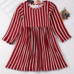 Toddler Girls Striped Princess Dress For Party