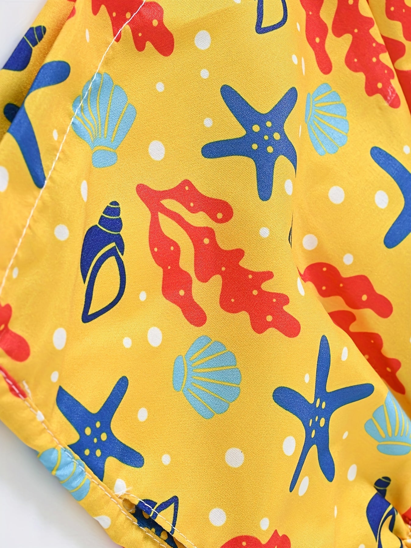 Toddler Boys Starfish Shell Casual Drawstring Waist Shorts Swim Trunks