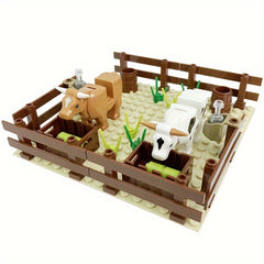 Yellow Cow Barn Small Grain Building Blocks Farm Series Scene