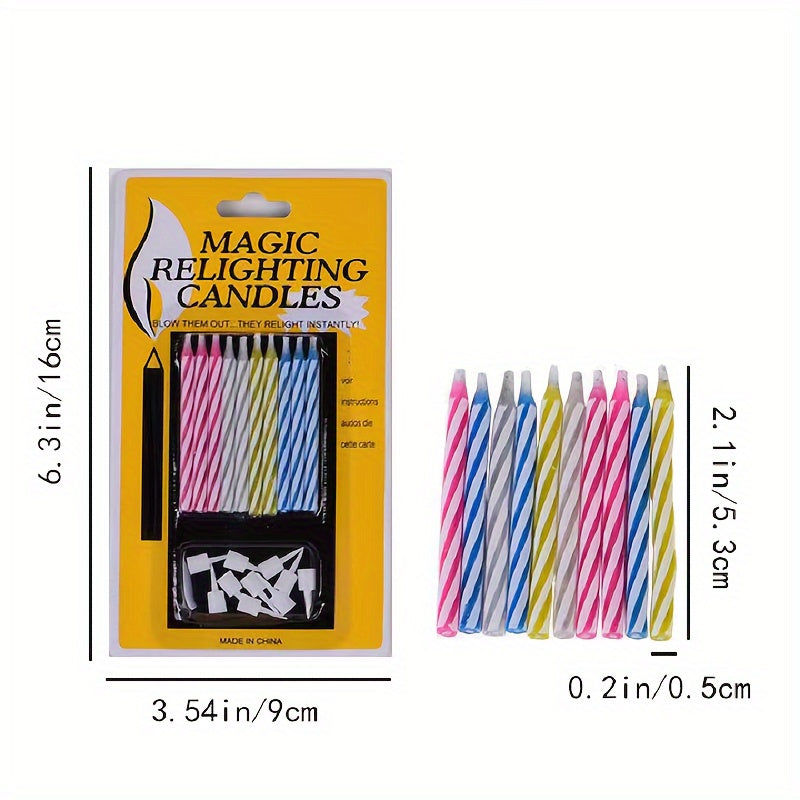 10pcs Magic Candles Birthday Holiday Party Pranks Toys