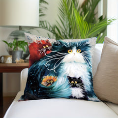 1pc Geometric Kitten Cat Throw Pillow Covers