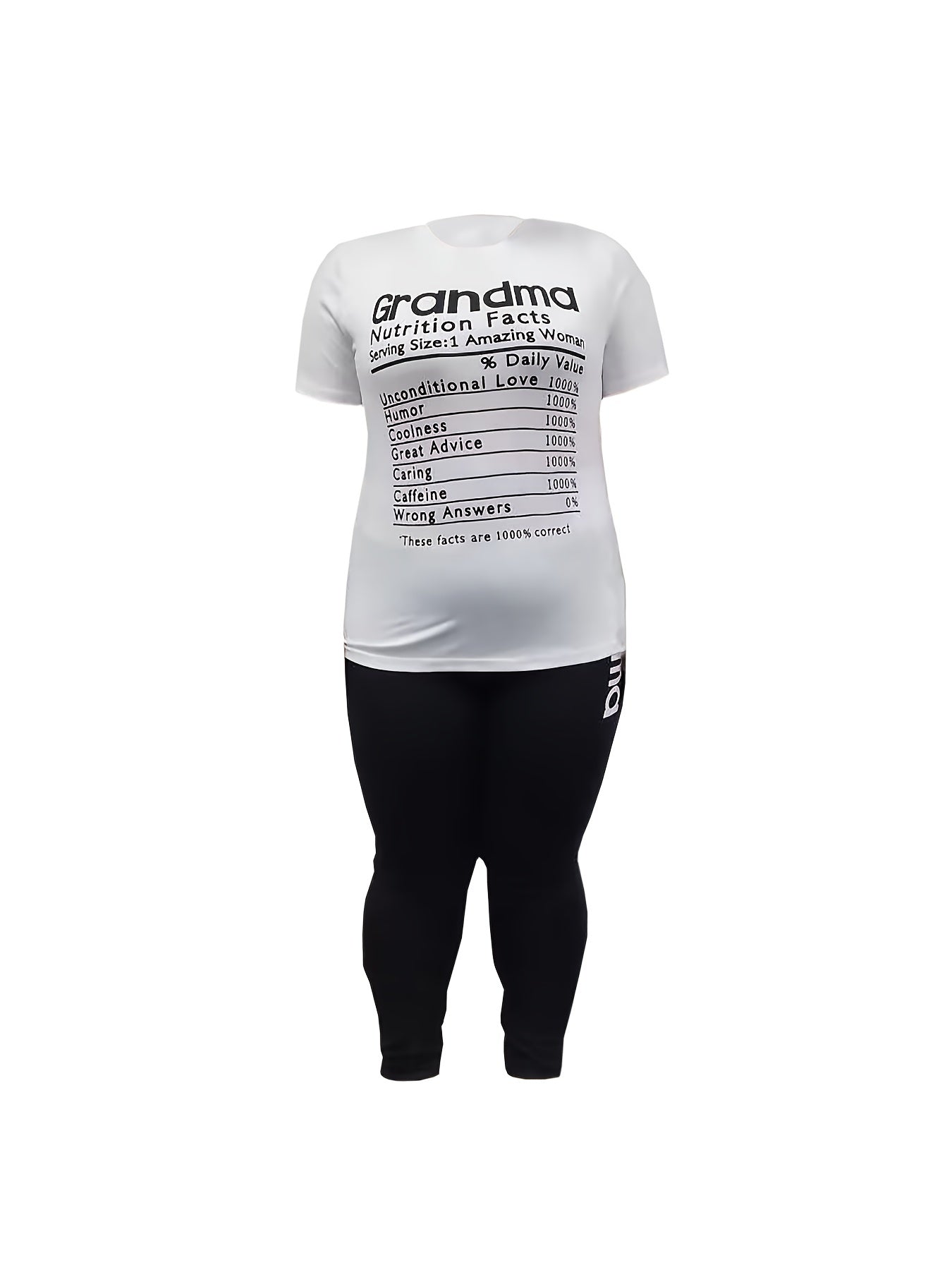 Women's Plus Size Slogan Tee & Leggings 2 Pc Set