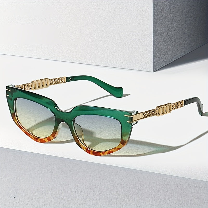 Y2K Cat Eye Sunglasses with Metal Chain Charm UV400