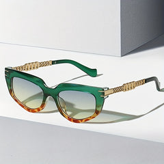 Y2K Cat Eye Sunglasses with Metal Chain Charm UV400