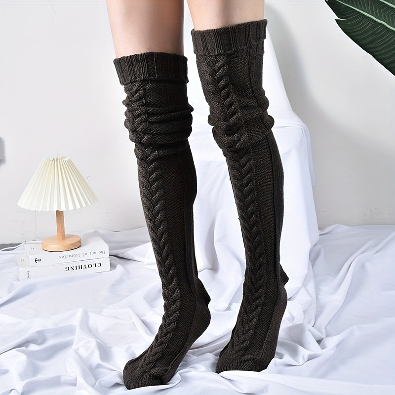 Knitted Thigh High Socks Women's Stockings