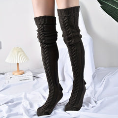 Knitted Thigh High Socks Women's Stockings
