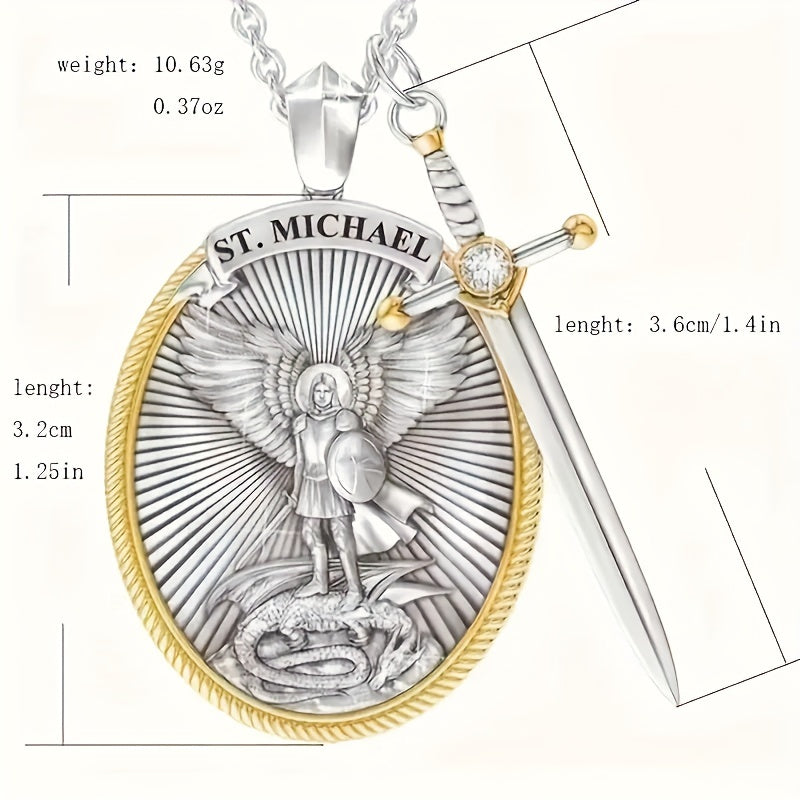 St. Michael Archangel Pendant Necklace Amulet Jewelry