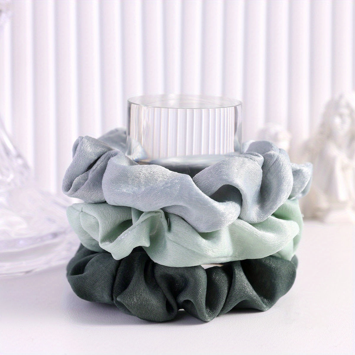 3pcs Large Satin Scrunchies Hair Rope for Women Girls